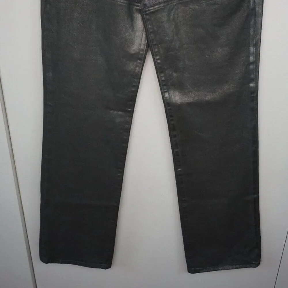 FRAME Women's Jeans Le Jane Jeans Midnight Mix Black Coated Wide Leg size 27 - Picture 6 of 16